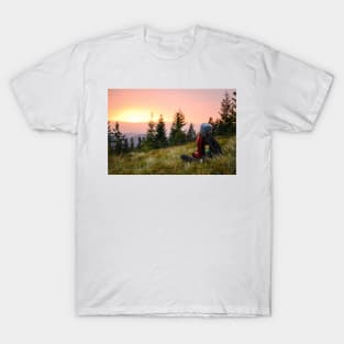 Meadow at the sunset T-Shirt